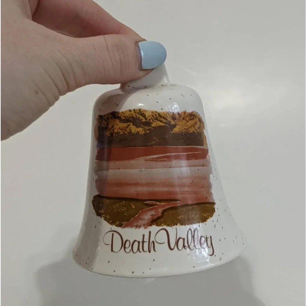 Vintage Death Valley National Park Souvenir Ceramic‎ Bell Speckled Glaze DVNP CA